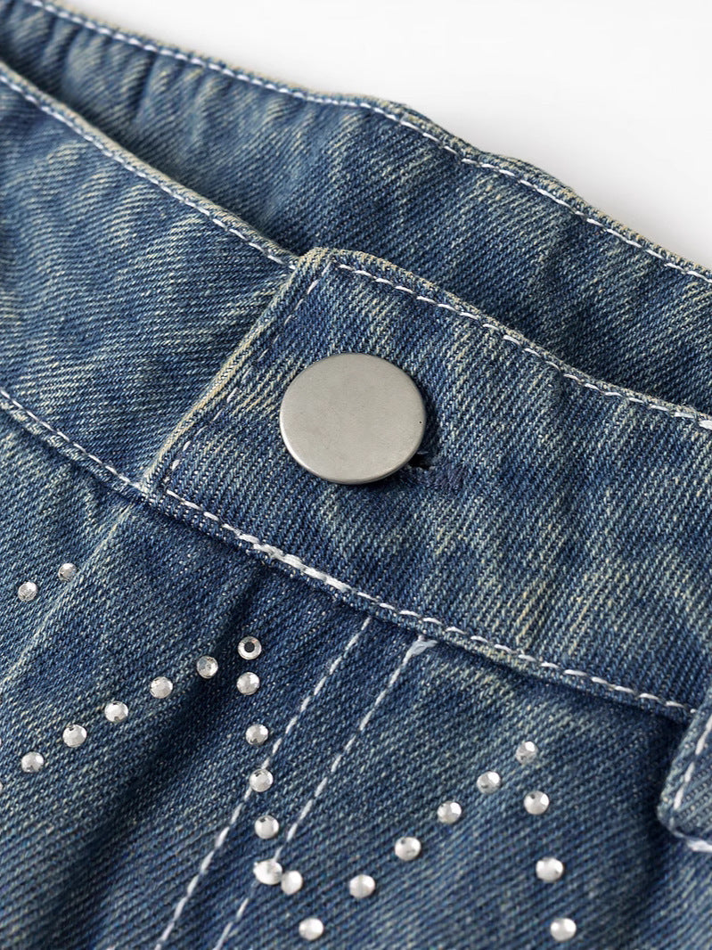 Damen High-Waist Jeans im modernen Karomuster EB