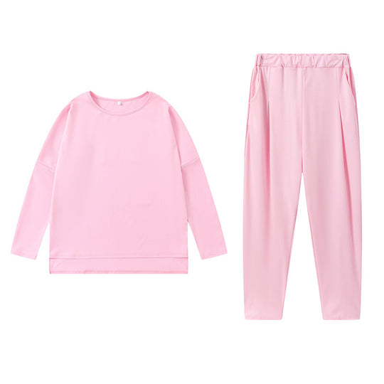 Damen Sportliches Sweat-Outfit mit elastischem Bund und geräumigen Taschen EB