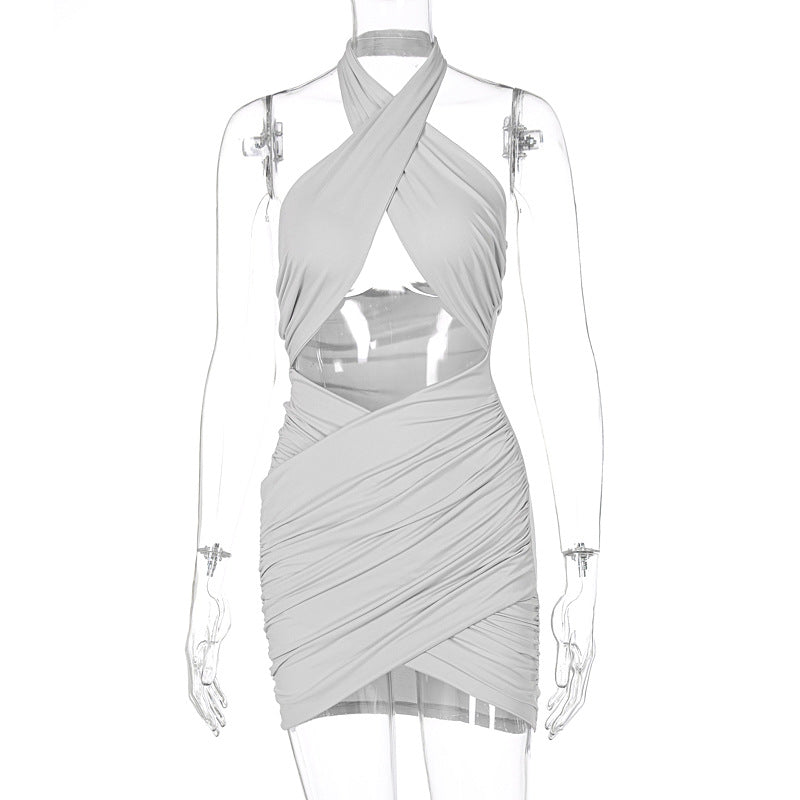 Damen Wickelkleid mit raffiniertem Kreuzdesign EB