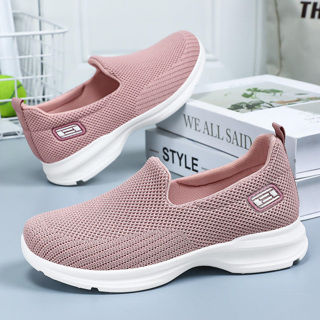 Damen Nahtlose Slip-On Freizeitschuhe mit atmungsaktiver Mesh-Oberfläche EB