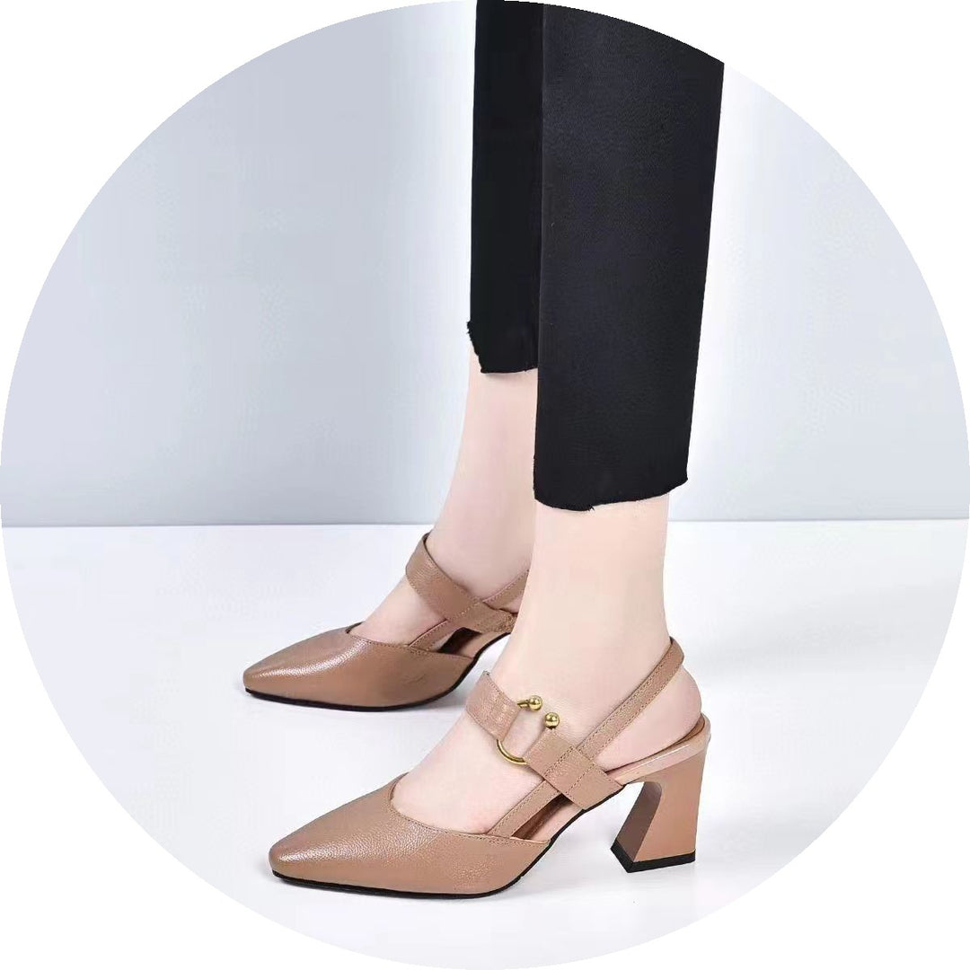 Damen Slingback-Pumps mit elegantem spitzen Design und komfortablem Blockabsatz EB