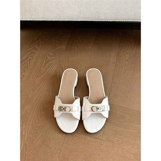 Damen elegante Croc‑Patent‑Mules mit kleinem Blockabsatz EB
