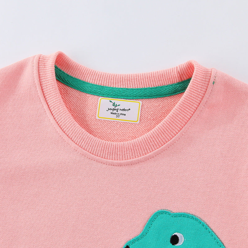 Mädchen Sweatshirt mit niedlichem Dinosaurier-Applikationsdesign EB