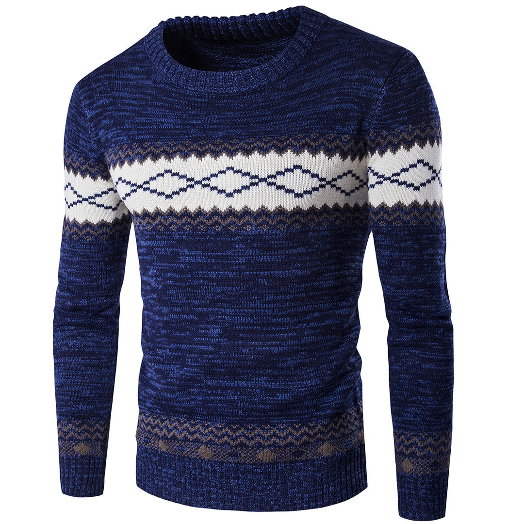 Herren modischer Strickpullover mit grafischem Muster EB