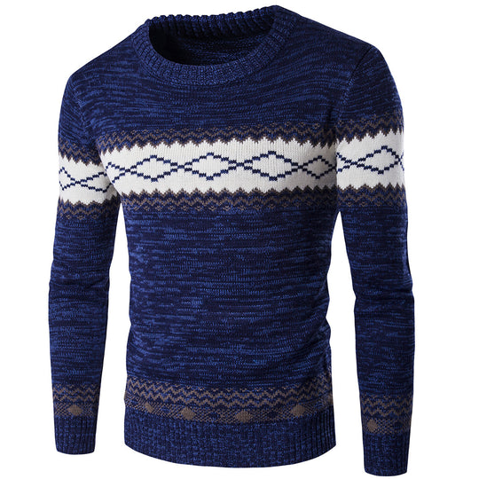 Herren modischer Strickpullover mit grafischem Muster EB