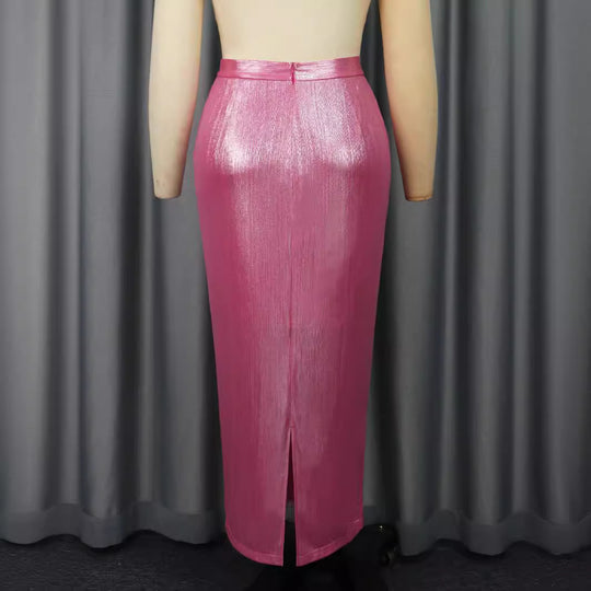 Damen Eleganter Pailletten-Midi-Rock EB