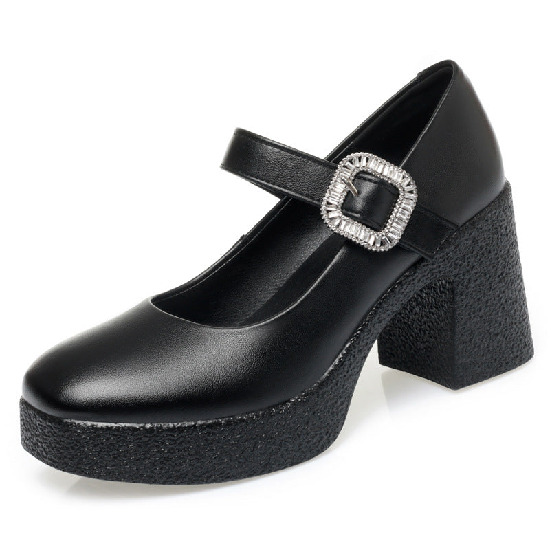 Damen Blockabsatz Pumps mit verstellbarem Riemen und funkelndem Dekor EB