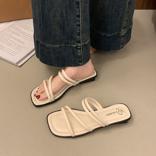 Damen elegante Riemensandalen mit geschwungenen Riemen EB