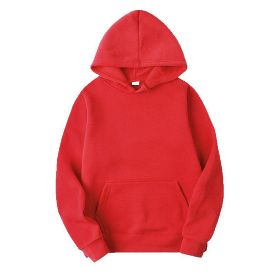 Unisex minimalistischer Kapuzenpullover ohne Reißverschluss mit innen angerautem French-Terry und integrierter Kängurutasche EB