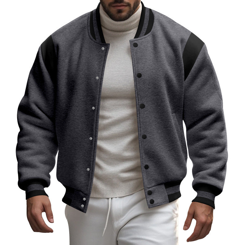 Herren Sportliche Collegejacke mit modernem Design und Kontrastärmel EB