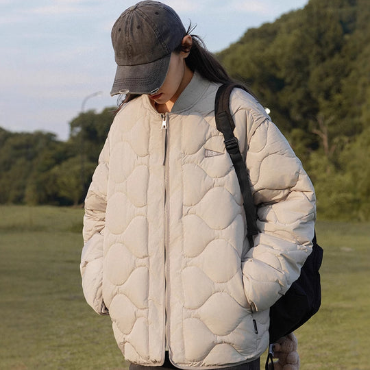 Damen wattierte Freizeitjacke mit gestepptem Design und praktischen Taschen EB