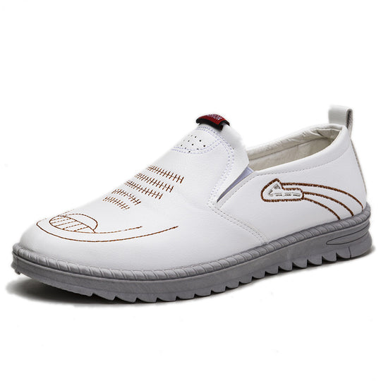Herren Slip-On Freizeitschuhe aus Leder mit rutschfester Sohle EB
