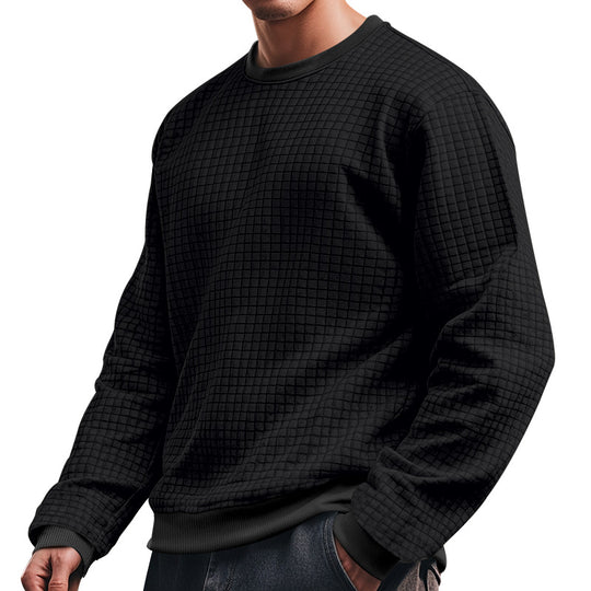 Herren Langarm-Sweatshirt mit strukturiertem Design und elastischem Bund EB