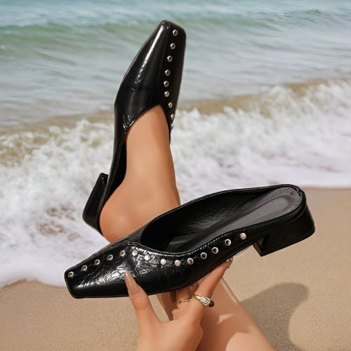Damen Mules mit modischem Riemendesign und eleganten Schmuckdetails EB