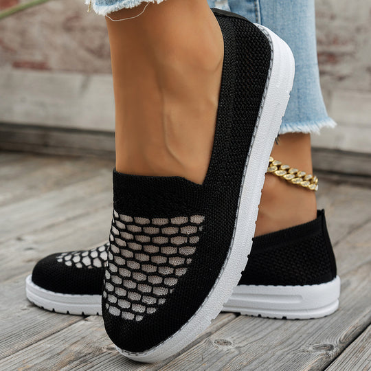 Damen Komfortable Slip-On Sneakers mit atmungsaktivem Netzdesign EB
