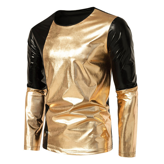 Herren Langarm T-Shirt mit glänzender Oberfläche EB