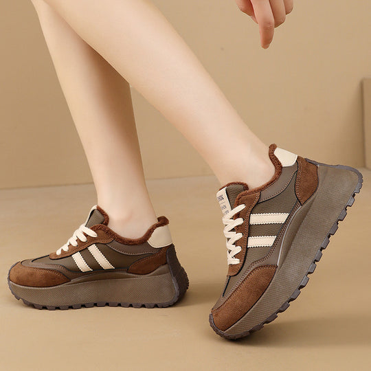 Damen Chunky Sneakers mit kuscheligem Innenfutter und rutschfester Sohle EB