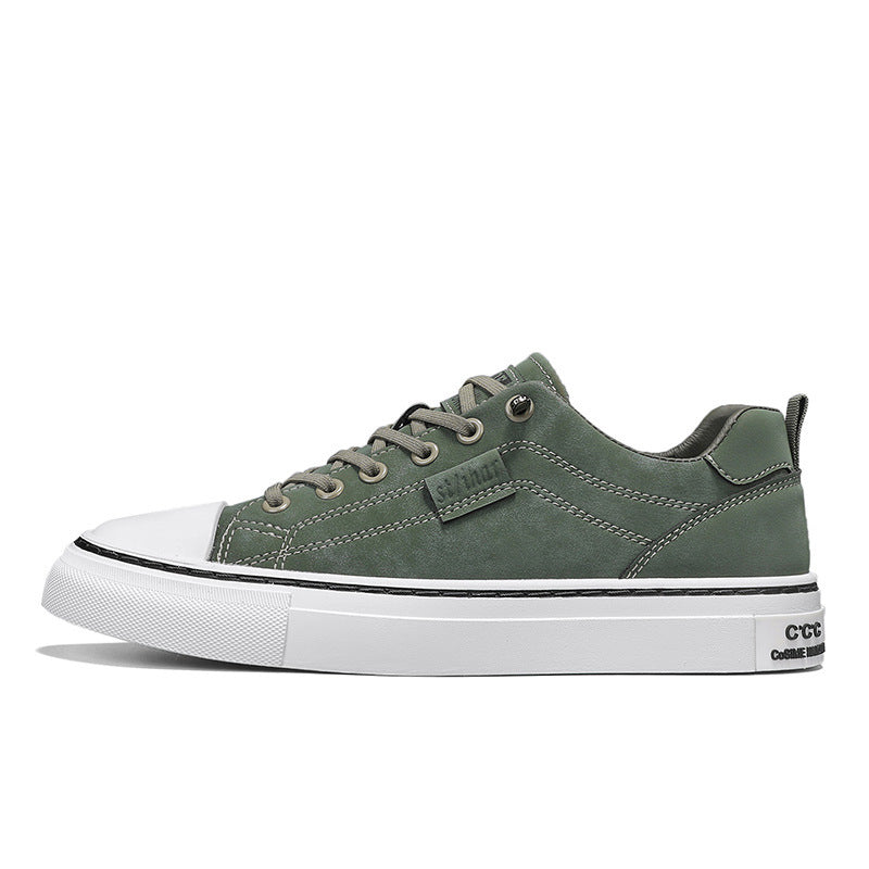 Herren klassische Low-Top Sneaker im Canvas-Look mit verstärkter Zehenkappe und gepolstertem Komfortfußbett EB