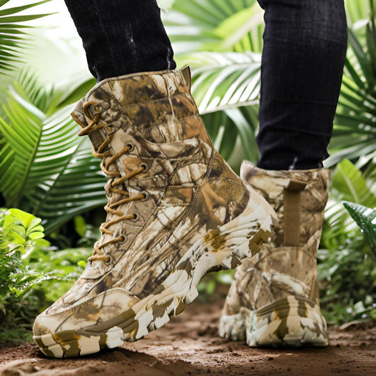 Herren Camouflage Gummistiefel mit rutschfester Sohle und hohem Schaft EB