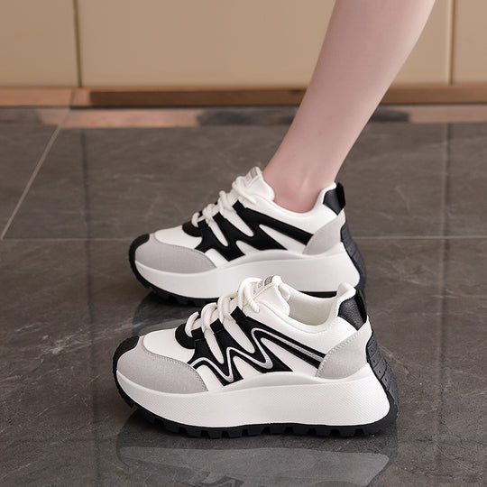 Damen Bequeme Sneakers mit modischer Plateau-Sohle EB