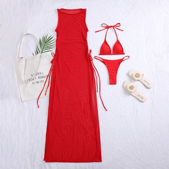 Damen Strandkleid mit raffinierten Schnürdetails EB
