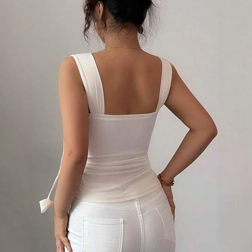 Damen Cropped Top mit verspielten Schleifendetails EB