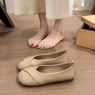 Damen Ballerinas mit hochwertiger Lederoberfläche und elegantem Querriemen EB