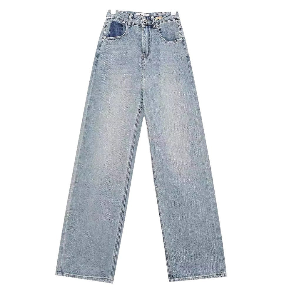 Damen Weite High-Waist Jeans mit modischem Schnitt und lässigem Design EB