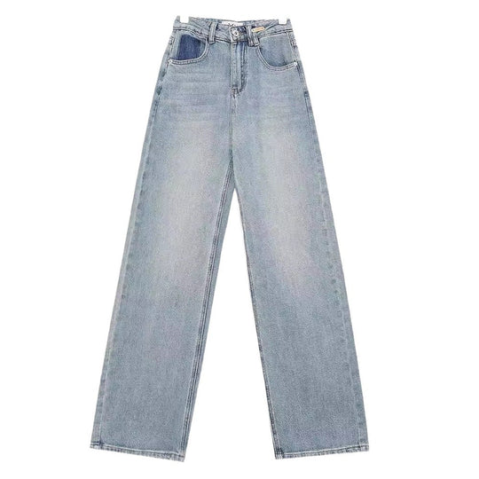 Damen Weite High-Waist Jeans mit modischem Schnitt und lässigem Design EB