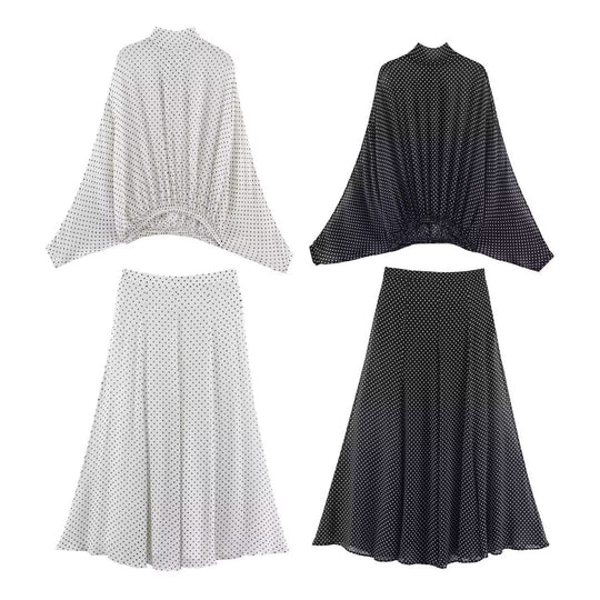 Damen Maxirock mit elegantem Pünktchenmuster und fließendem Schnitt EB