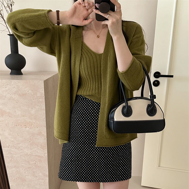 Damen Weicher Langarm-Cardigan mit Knopfleiste und bequemer Passform EB