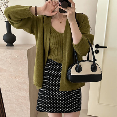 Damen Weicher Langarm-Cardigan mit Knopfleiste und bequemer Passform EB