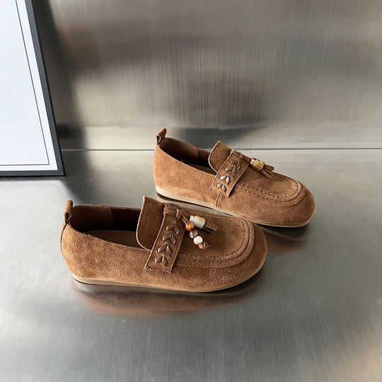 Damen Mokassins aus weichem Wildleder mit raffinierten Schmuckdetails EB