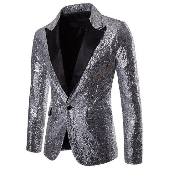 Herren Paillettenblazer mit schimmerndem Finish und elegantem Schnitt EB