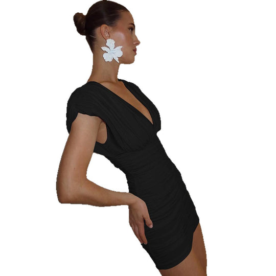 Damen Mini-Kleid mit raffinierten Drapierungsdetails EB
