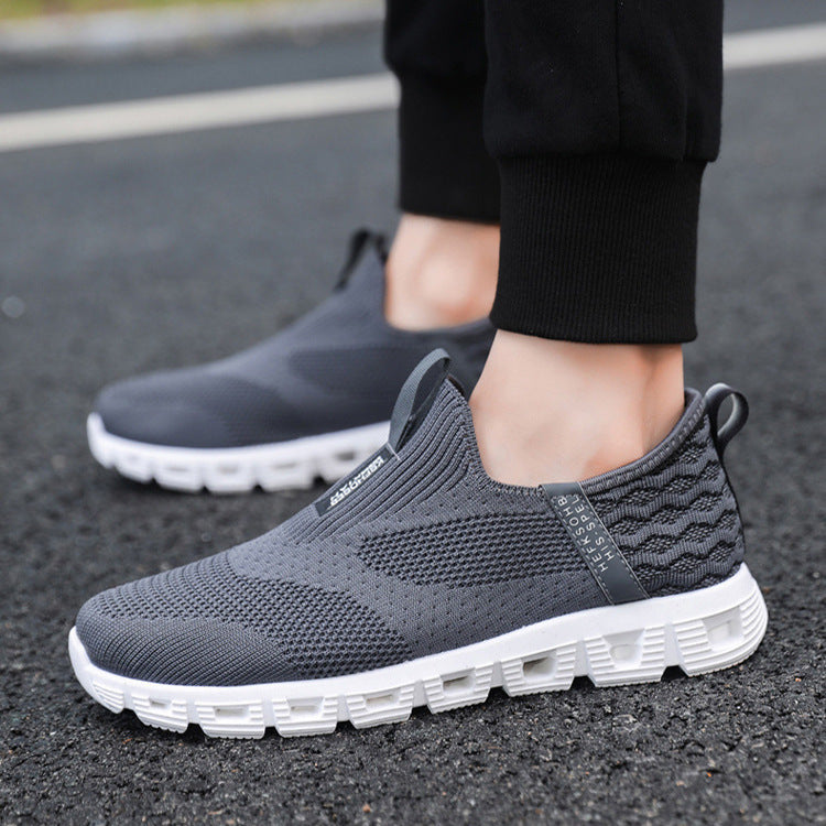 Damen Atmungsaktive Slip-On Sneakers mit elastischem Strickoberteil und rutschfester Sohle EB