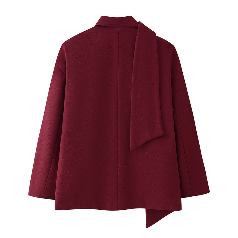 Damen modische Blazerjacke mit abnehmbarer Schalkragen EB