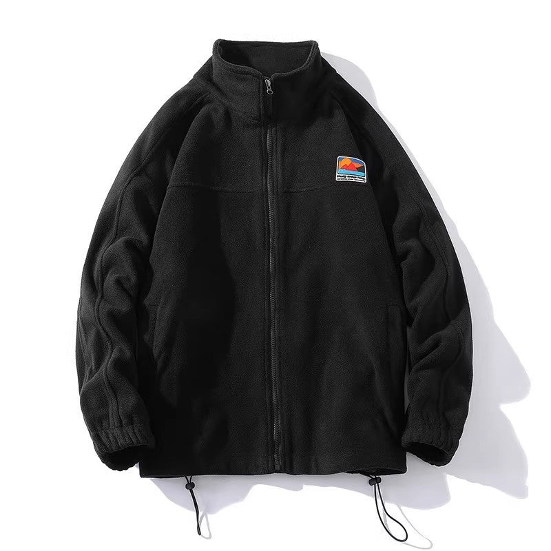 Herren Fleecejacke mit hohem Kragen und praktischen Taschen EB
