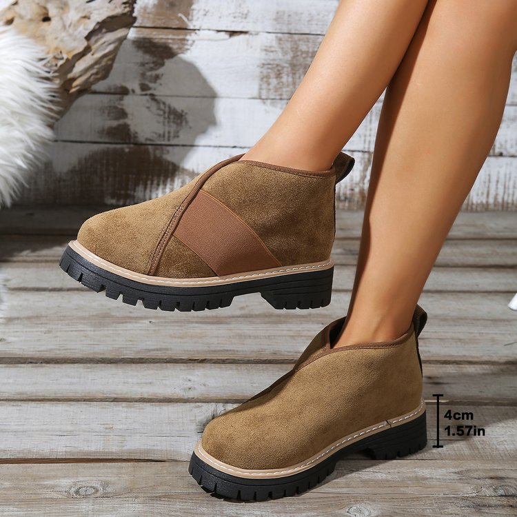 Damen modische Chelsea-Stiefel mit rutschfester Sohle und elastischem Einsatz EB