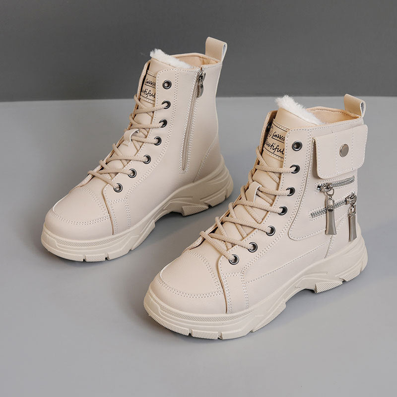 Damen Hohe Sneaker mit modischem Reißverschluss und komfortabler Innenfütterung EB