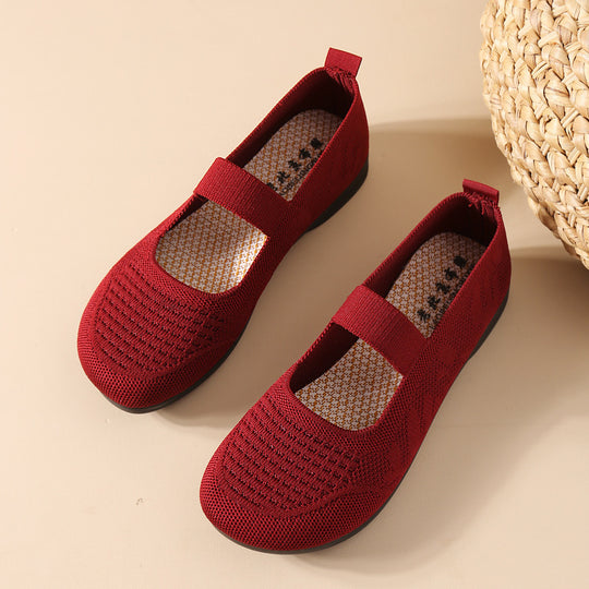 Damen Komfortable Ballerinas mit elastischem Riemen EB