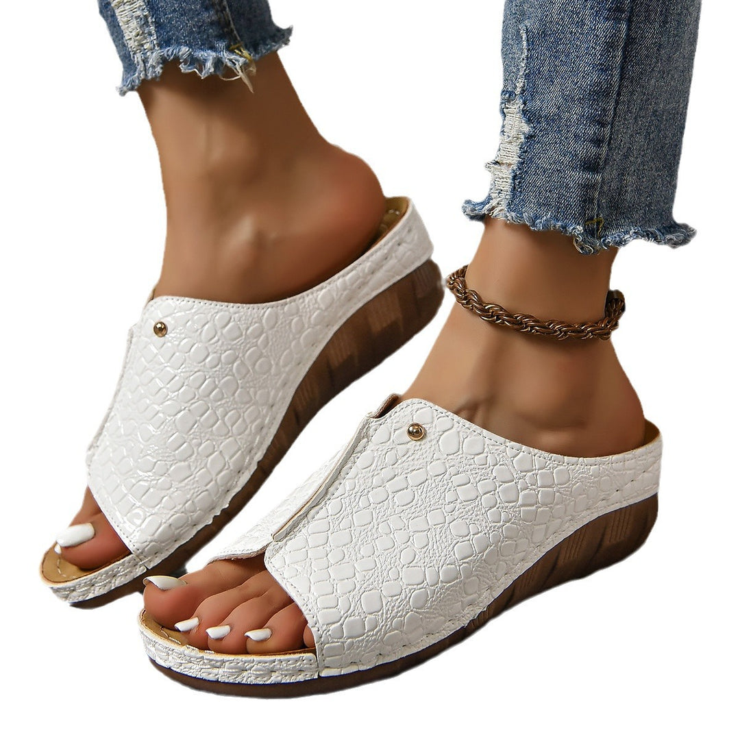 Damen Elegante Clogs mit Krokodilprägung EB