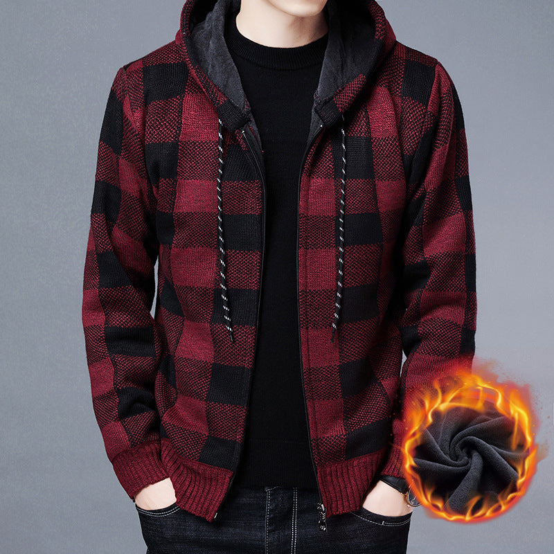 Herren gemütlicher Sweatshirtjacke mit Wollmix EB