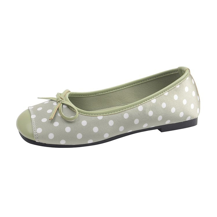 Damen Ballerinas mit verspieltem Punktedesign und zierlichem Schleifenakzent EB
