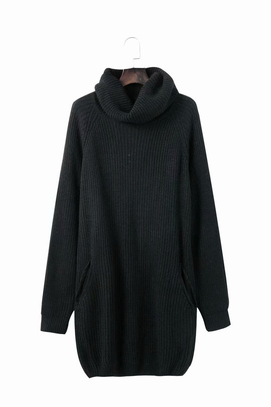 Damen Strickkleid mit weitem Kragen EB