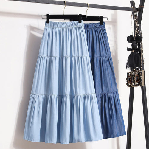 Damen Midi-Rock im lässigen Vintage-Stil EB