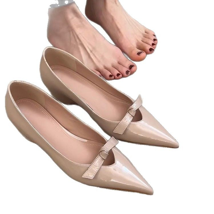 Damen spitze Pumps mit elegantem Schleifendetail und glänzender Oberfläche EB