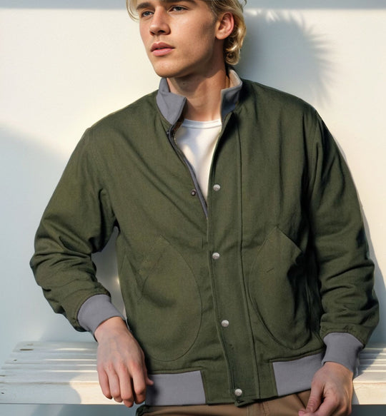 Herren lässige Freizeitjacke mit funktionalen Taschen und modernem Kragen EB