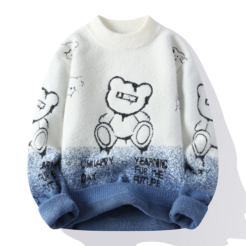Damen gemütlicher Pullover mit niedlichem Tiermotiv und lässiger Passform EB