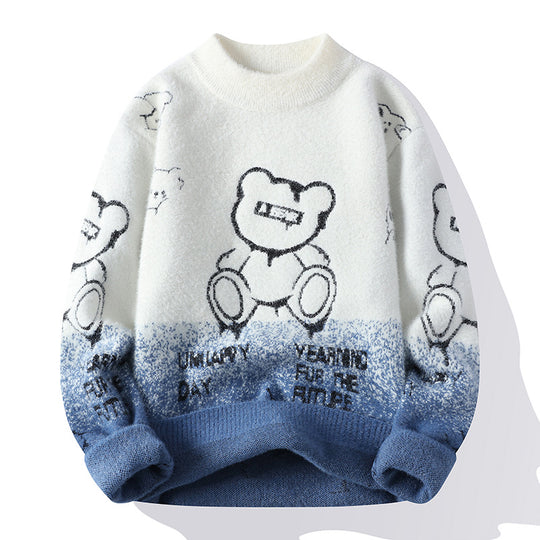 Damen gemütlicher Pullover mit niedlichem Tiermotiv und lässiger Passform EB